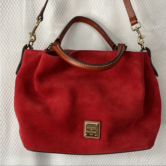 NWOT Dooney & Bourke Small Brenna Satchel in Red Suede - Picture 3 of 14